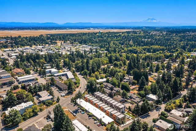 aerial view of a mountainous background