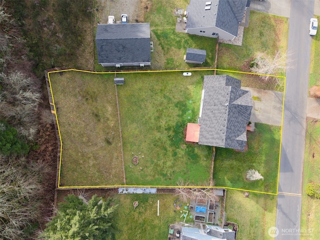 aerial overview of property's location featuring property boundaries highlighted