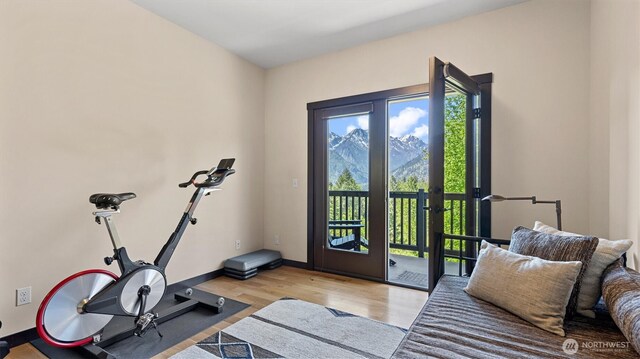 510 Dempsey Rd, Leavenworth, WA 98826 - exercise area featuring wood finished floors and baseboards