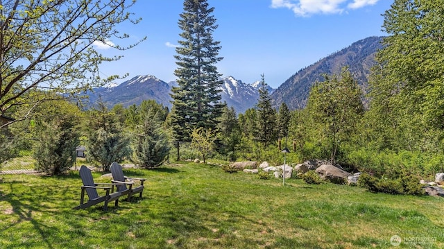 510 Dempsey Rd, Leavenworth, WA 98826 - view of mountain backdrop featuring a heavily wooded area