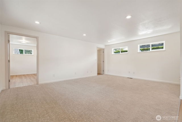133 Bradley St, Walla Walla, WA 99362 - spare room with light colored carpet, recessed lighting, and baseboards