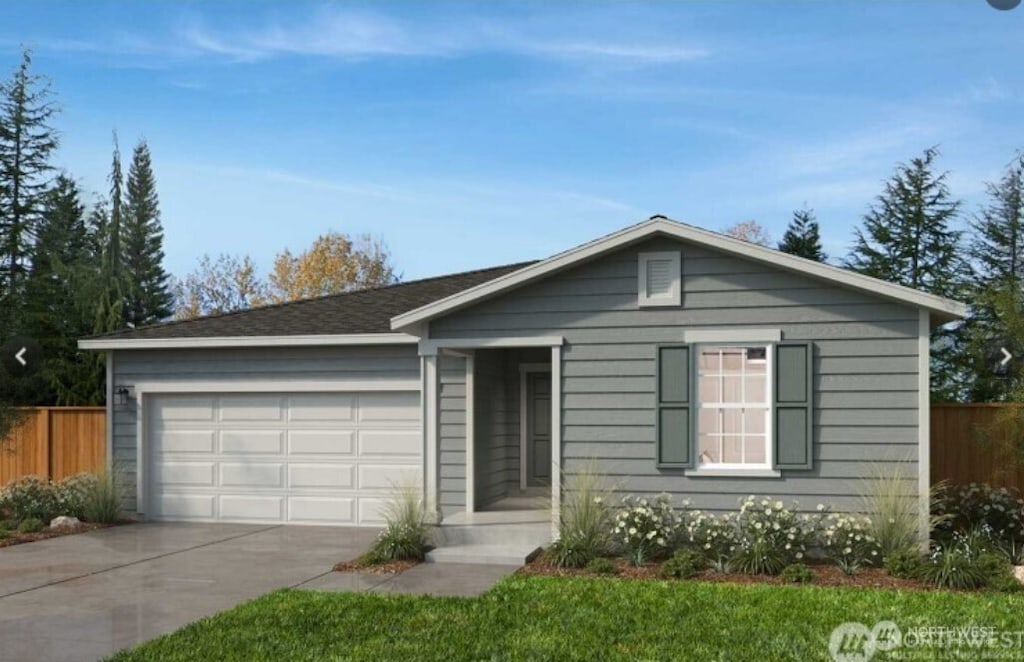 1454 NW Swenson Ct Unit 20, Poulsbo, WA 98370 - ranch-style home with concrete driveway, fence, and an attached garage