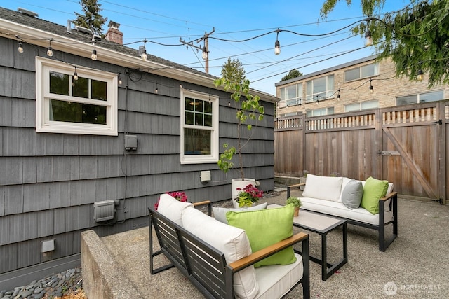 view of patio / terrace featuring an outdoor hangout area