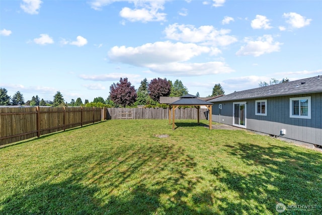 view of yard featuring a gazebo