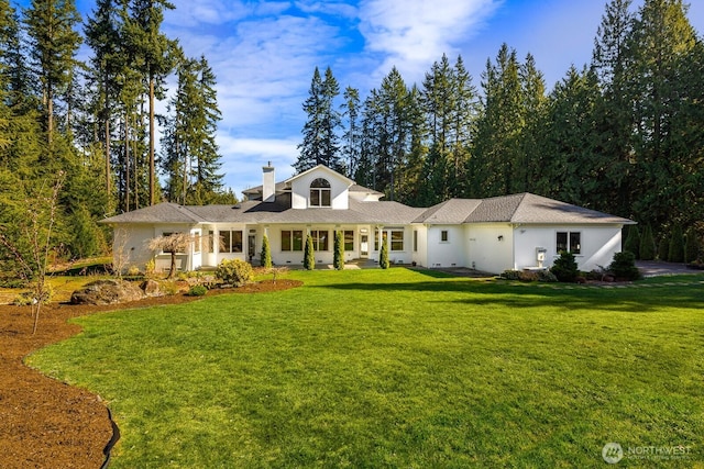 19516 67th Ave SE, Snohomish, WA 98296 - view of front of property featuring a chimney and a front lawn