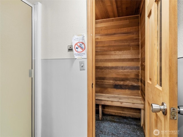 31003 14th Ave S Unit H1, Federal Way, WA 98003 - relaxing sauna / steam room featuring wood walls and wooden ceiling