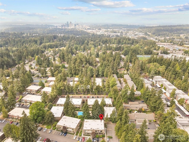 1420 153rd Ave NE # 4004, Bellevue, WA 98007 - aerial overview of property's location featuring a heavily wooded area