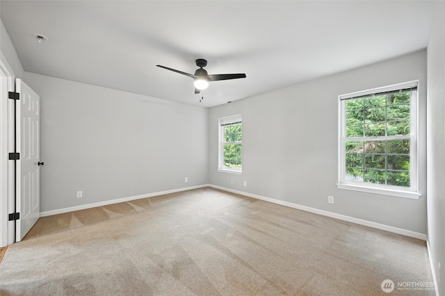 3454 Deer Pointe Ct, Bellingham, WA 98226 - carpeted spare room with baseboards, a ceiling fan, and a pendent fire sprinkler