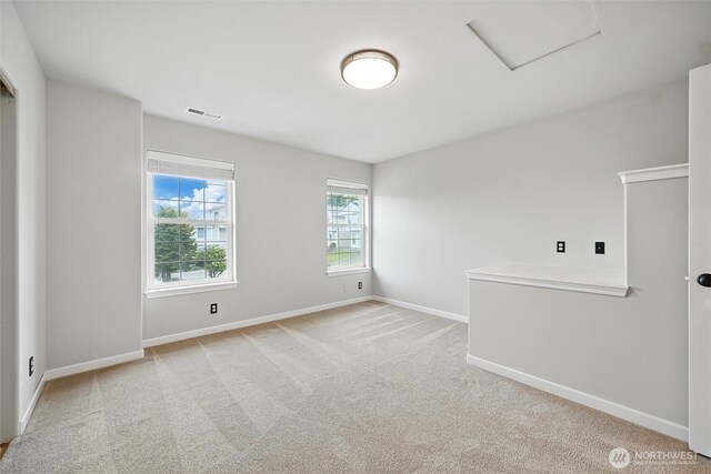 3454 Deer Pointe Ct, Bellingham, WA 98226 - unfurnished room with attic access, carpet flooring, and baseboards