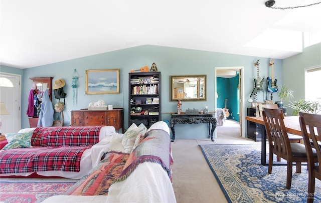 104 Jack Fir Ct, Packwood, WA 98361 - carpeted living area featuring lofted ceiling