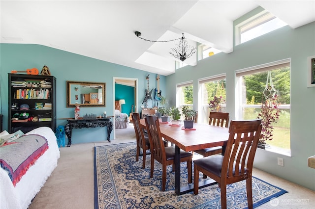 104 Jack Fir Ct, Packwood, WA 98361 - dining space with carpet flooring and a chandelier
