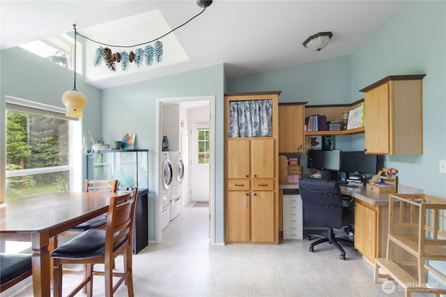 104 Jack Fir Ct, Packwood, WA 98361 - home office featuring independent washer and dryer and healthy amount of natural light
