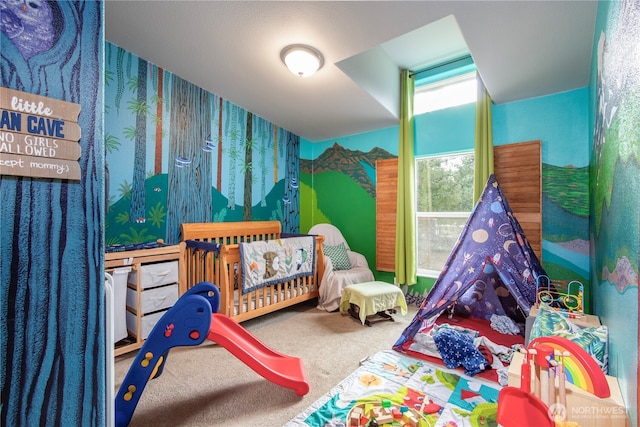 104 Jack Fir Ct, Packwood, WA 98361 - carpeted bedroom featuring wallpapered walls