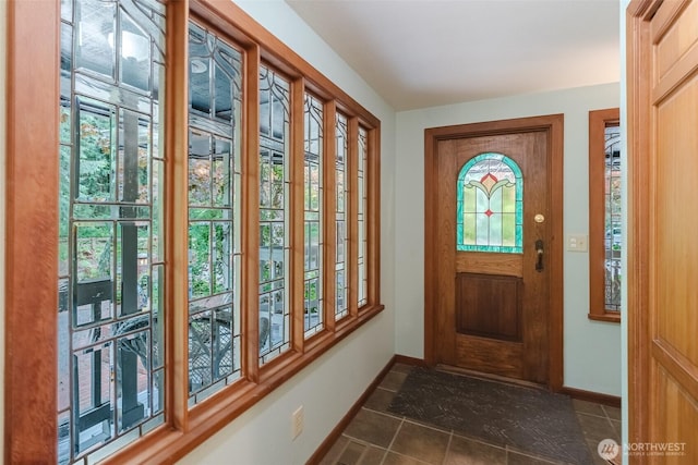 3246 Goshen Rd, Bellingham, WA 98226 - foyer featuring baseboards and dark tile patterned flooring