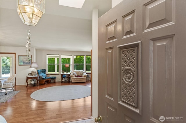 695 S Lyle Ave, East Wenatchee, WA 98802 - foyer with wood finished floors and a skylight