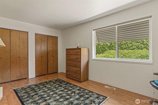 695 S Lyle Ave, East Wenatchee, WA 98802 - bedroom featuring two closets and light wood-style floors