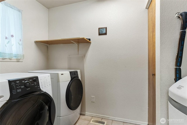 695 S Lyle Ave, East Wenatchee, WA 98802 - laundry room with washer and dryer and light tile patterned floors