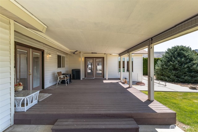 695 S Lyle Ave, East Wenatchee, WA 98802 - deck featuring french doors and a lawn