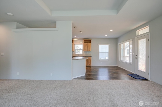 114 Mark Ct SE, Ocean Shores, WA 98569 - foyer entrance featuring dark carpet and recessed lighting