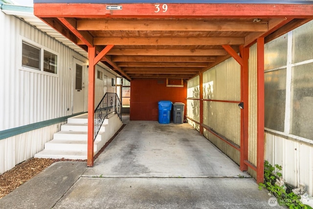 view of patio / terrace featuring an exterior structure and an outbuilding