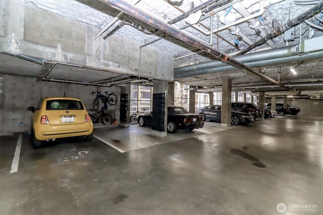 view of parking garage