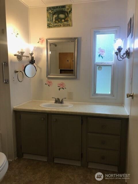 bathroom with vanity and toilet