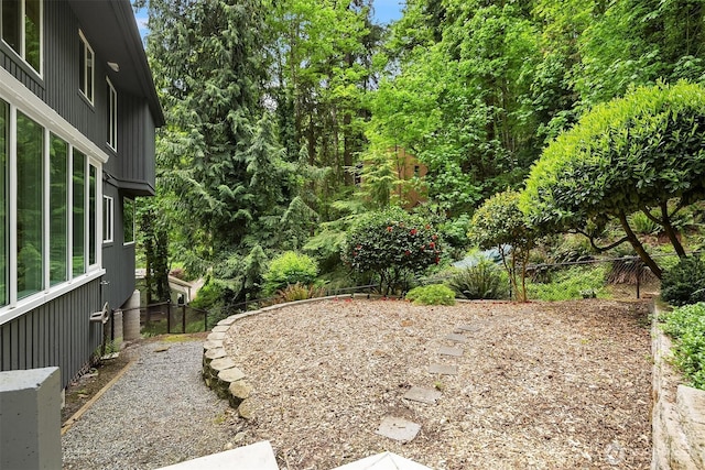 view of yard with fence
