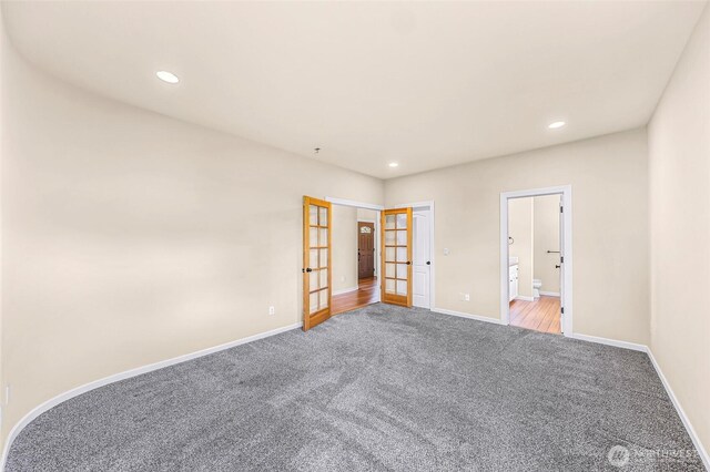 549 E Maberry Dr, Lynden, WA 98264 - spare room featuring french doors, carpet, recessed lighting, and baseboards