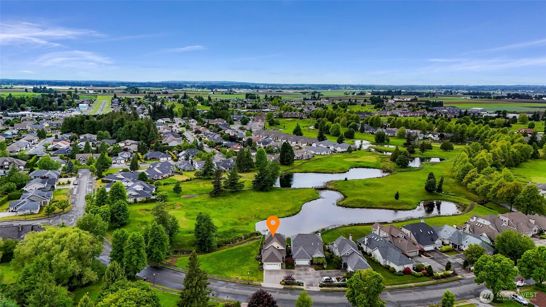 549 E Maberry Dr, Lynden, WA 98264 - aerial view of residential area with a large body of water