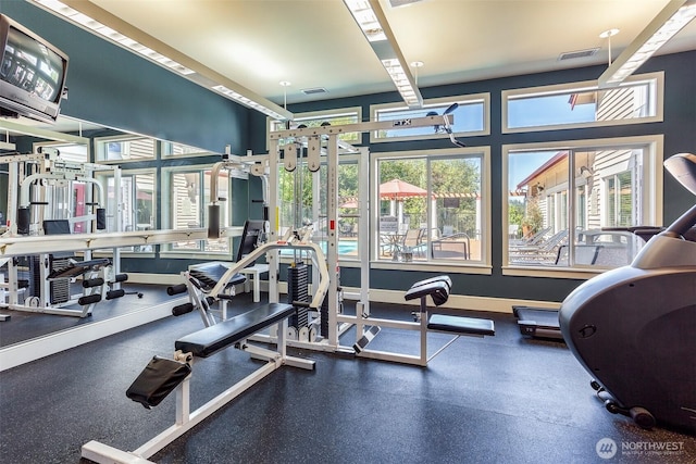 view of workout area