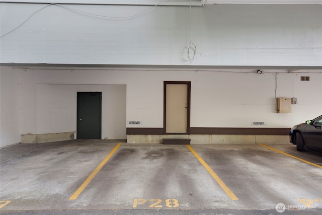 view of parking garage