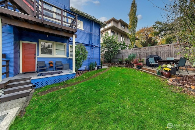 1808 E Harrison St, Seattle, WA 98112 - view of yard with a balcony and a patio