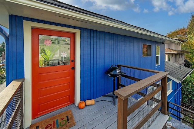 1808 E Harrison St, Seattle, WA 98112 - property entrance with a wooden deck