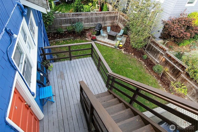1808 E Harrison St, Seattle, WA 98112 - wooden terrace with a fenced backyard