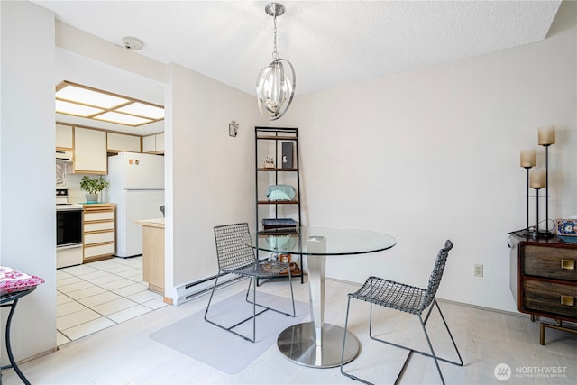 15930 NE 15th St, Bellevue, WA 98008 - dining area featuring a chandelier and a textured ceiling