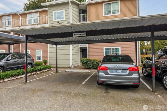 view of covered parking lot