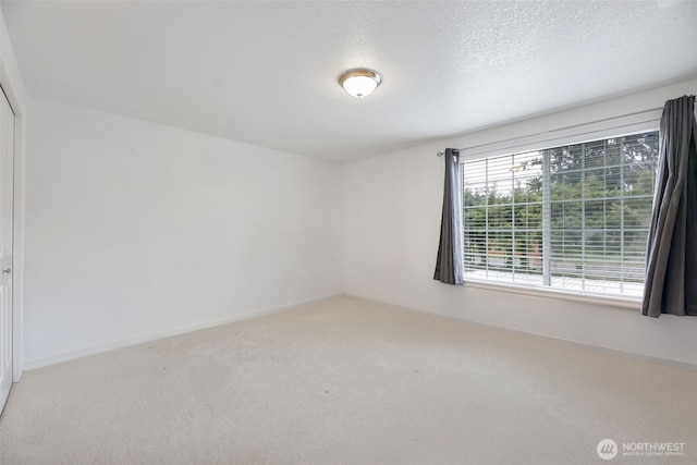 carpeted spare room featuring a textured ceiling