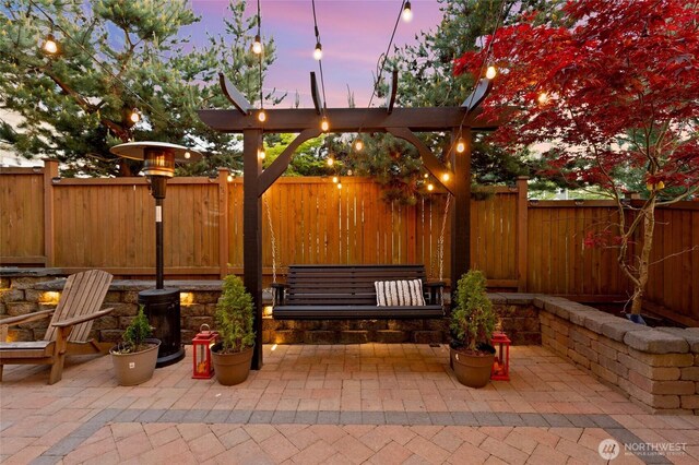 view of patio with a fenced backyard
