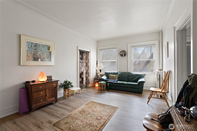1905 W 2nd St, Spokane, WA 99201 - sitting room featuring crown molding, wood finished floors, and baseboards