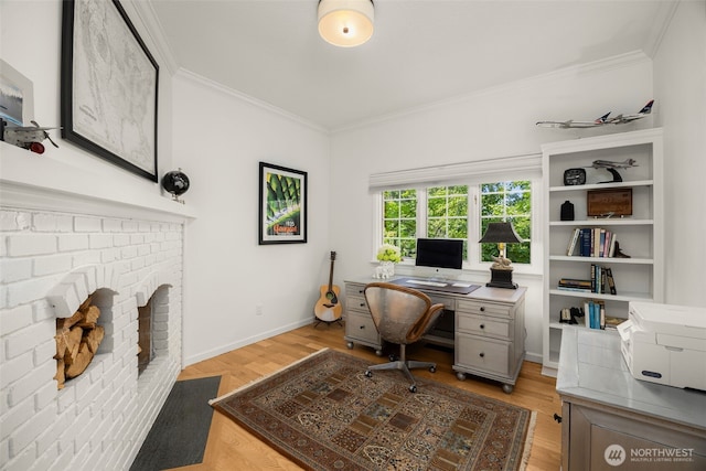 5222 W Mercer Way, Mercer Island, WA 98040 - office space with ornamental molding, light wood finished floors, and baseboards
