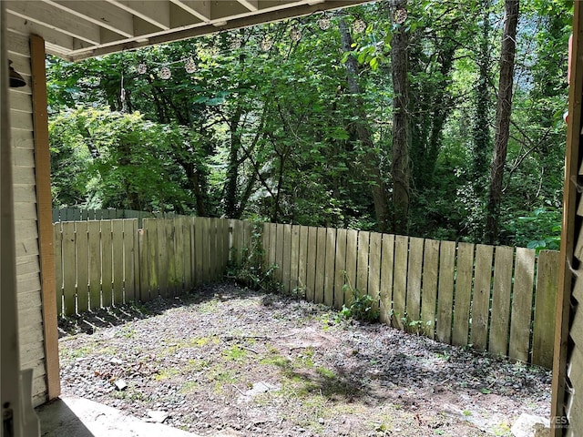 view of fenced backyard