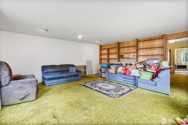 view of carpeted living area