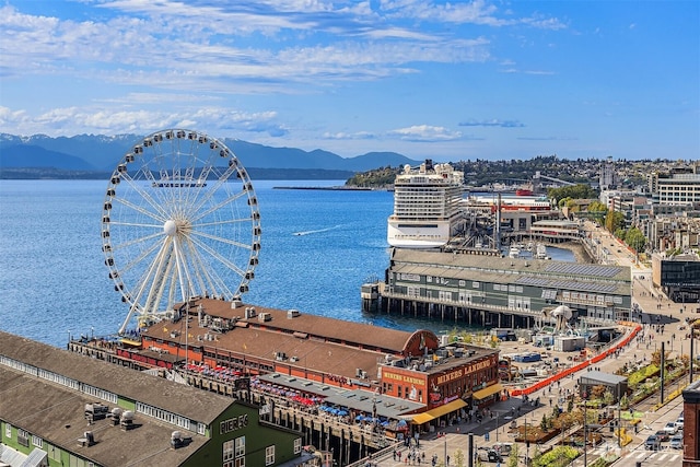 1009 Western Ave Unit 1203, Seattle, WA 98104 - water view with a mountain backdrop
