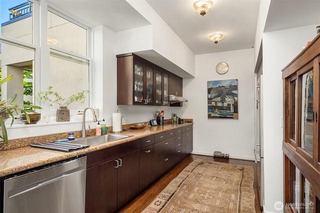 1009 Western Ave Unit 1203, Seattle, WA 98104 - bar featuring dishwasher, a sink, and wood finished floors