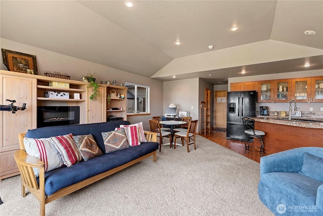 2541 Fancher Heights Blvd, East Wenatchee, WA 98802 - living room with vaulted ceiling, wood finished floors, and recessed lighting