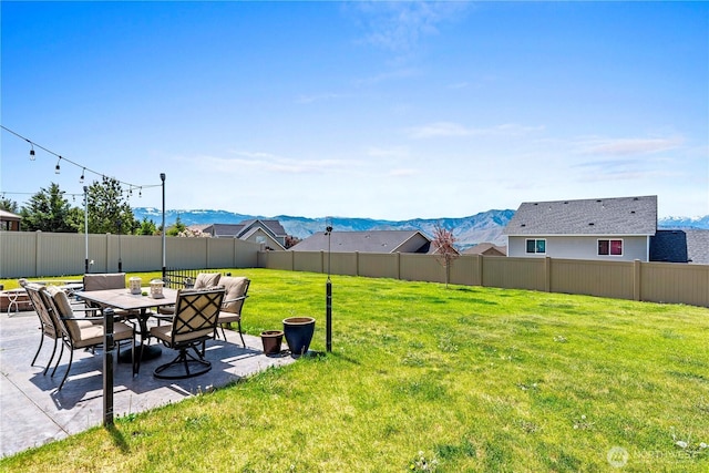 2541 Fancher Heights Blvd, East Wenatchee, WA 98802 - view of yard featuring a patio and a mountain view