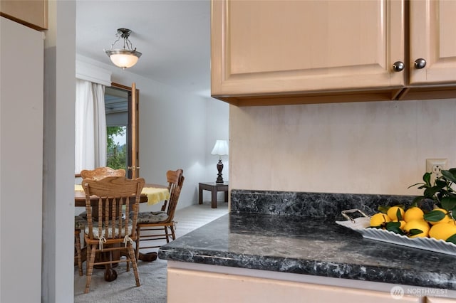 2129 H Ave, Anacortes, WA 98221 - kitchen featuring carpet floors and light brown cabinets