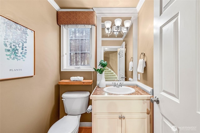 908 274th Way SE, Sammamish, WA 98075 - bathroom featuring ornamental molding, toilet, and vanity
