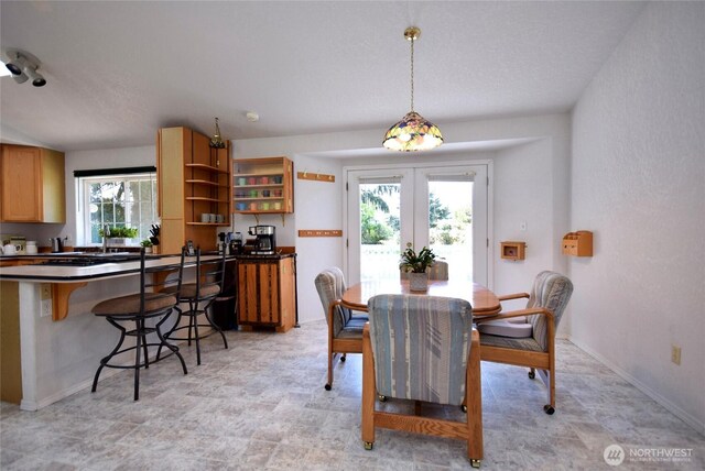 dining area with french doors