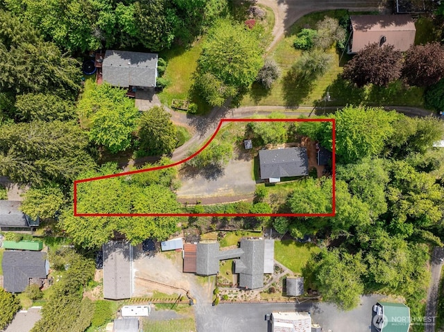 aerial overview of property's location with property boundaries highlighted
